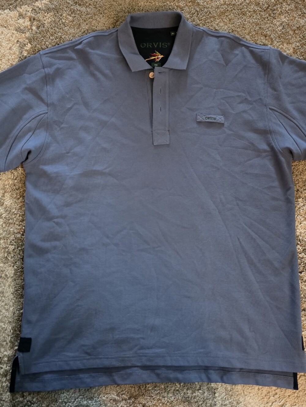 Orvis Men's Slate Blue Polo - Short Sleeve Casual Knit